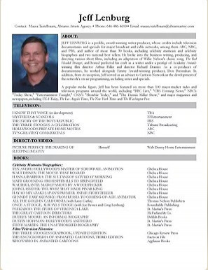 gallery/jeff lenburg film & tv resume